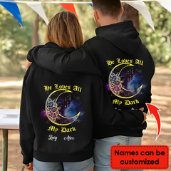 Personalized Moon And Sun Couple Hoodie-Valentine Gift For Husband Wife,Couples