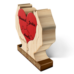 Together Forever Family Hands - Gift For Parents, Father, Mother - Personalized Custom Shaped Wooden Puzzle