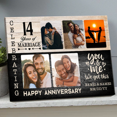 Upload Photo - Happy Anniversary - Personality Customized Canvas - Gift For Couple