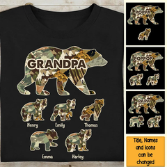 Personalized Gift For Grandpa For Papa Bear Shirt