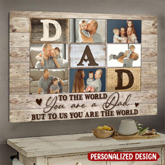 Dad Photo Collage Canvas, Good Fathers Day Gift Idea, Personalized Gifts for Dad