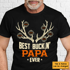 Personalized Gift For Dad Bucking Antler With Name Shirt