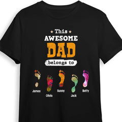 Personalized Gift For Dad Footprints Shirt