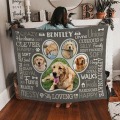 Couverture de collage de photos d’impression de patte personnalisée, cadeaux photo personnalisés pour animaux de compagnie, cadeaux photo de votre chien 