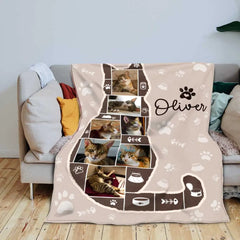 Couverture personnalisée de collage de photos de chat, meilleurs cadeaux pour les propriétaires de chats, cadeau d’amoureux des chats - 50 % de réduction 