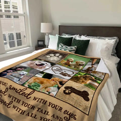 Personalized Photo Dog Blanket, Pet Loss Gifts, You Smiled With Your Eyes