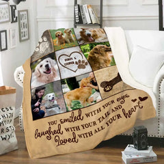 Couverture photo personnalisée pour chien, cadeaux de perte d'animaux de compagnie, vous avez souri des yeux 