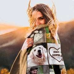 Personalized Photo Dog Blanket, Pet Loss Gifts, You Smiled With Your Eyes