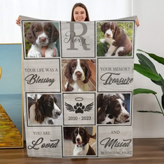 Couverture commémorative personnalisée pour chien avec photo - Cadeau de sympathie pour animaux de compagnie 