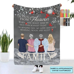 Couverture personnalisée - Cadeau pour membre de la famille - Parce que quelqu'un que nous aimons au paradis 