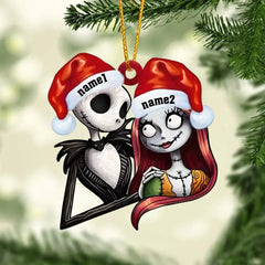 Ghost Couple with Name, Skull Personalized Ornament