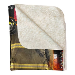 Pompier nous drapeau armure et nom couverture personnalisée cadeau pour pompier pompier 