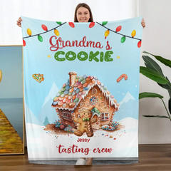 Grandma’s Cookie Tasting Crew - Couverture personnalisée personnalisée - Cadeau de Noël pour les membres de la famille 