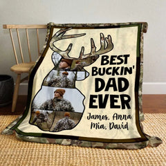 Meilleure couverture personnalisée Buckin' Dad jamais, cadeaux de fête des pères pour les papas chasseurs, cadeau de papa chasseur de cerf 