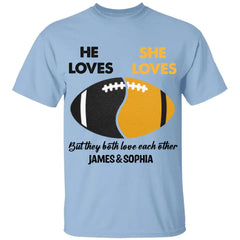Les fans de football américain s’aiment - Chemise personnalisée - Sweat à capuche - Cadeau sweat-shirt pour couple