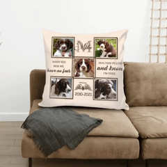 Hug This Pillow And Know I'm Here - Personalized Dog Memorial Pillow, Insert Included