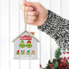 Joyeux Grinchmas 2023 - Cadeaux de Noël personnalisés Ornement acrylique personnalisé pour la famille
