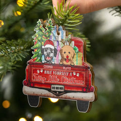 Ayez-vous un petit Noël à fourrure - Cadeau de Noël - Amoureux des chiens, Cadeau amoureux des chats - Ornement en bois personnalisé en forme
