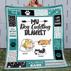 My Dog Cuddling Personalized Blanket