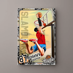 Custom Personalized Basketball Poster, Canvas, Vintage Style, Gifts for Basketball Son, Gifts for Basketball Lovers, Personalized Basketball Gifts, Gifts for Basketball Players with Customized Name, Number and Look