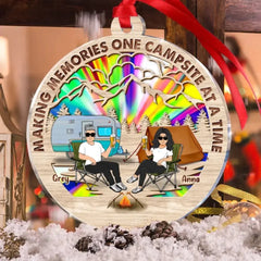 Suncatcher Acrylic Ornament - Gift Idea For Camping/Dog/Cat Lover - Upto 4 Pets - Making Memories One Campsite At A Time