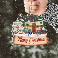 Camping Family - Personalized Acrylic Ornament, Gift For Camping Lover