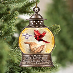 Christmas Lantern Memorial Butterfly Cardinal Personalized Wood Custom Shape Ornament