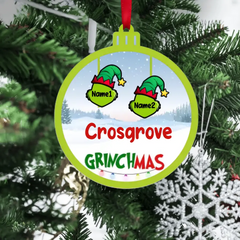 Christmas Family Greenmas Personalized Single Layer Mixed Acrylic Ornament