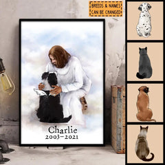 Christ's Embrace Memorial Keepsake, Personalized Dog & Cat Poster, Gifts For Loss Of Pet, I Miss You