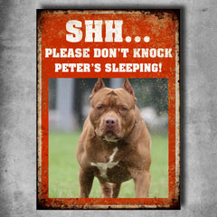 Beware of Dog Metal Yard Sign, Gift for Dog Lovers, Please Don't Knock My Baby Is Sleeping Funny Warning Sign