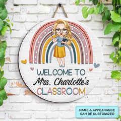 Personalized Door Sign - Gift For Teacher - Welcome To My Classroom