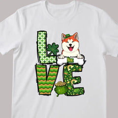 Chemise mignonne de jour de St Patricks de chien, chemise personnalisée de chien, chemise de jour d’amant de chien de St Patrick, chemise irlandaise de chien, chemise de maman de chien, chemise d’amoureux de chien