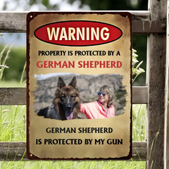 Customize Your Home Protection: Upload Your Fur Babies Photo on Outdoor Metal Sign!