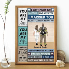Together Since Custom Year - Personalized Gifts Custom Poster For Firefighter Nurse Police Military Couples