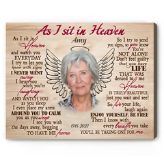 As I Sit In Heaven Personalized Poster Print, Memorial Gift For Loss Of Dad, Loss of Father Gift