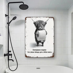 Funny Cow Bathroom Metal Sign Wall Decor Farmhouse Sign For Toilet Restroom Decor Gifts