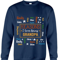 Gift For Grandpa Reasons I Love Being Word Art Shirt - Hoodie - Sweatshirt