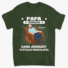Großvater Warnung Kann Jederzeit Plötzlich Schlafen Lustiges Vatertagsgeschenk Personalisiertes Hemd