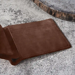 Minimalist Monogram Vintage Style - Personalized Leather Wallet