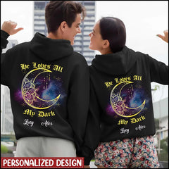 Personalized Moon And Sun Couple Hoodie-Valentine Gift For Husband Wife,Couples