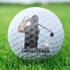 Dear Dad Thank You For Taking Me To The Golf Course - Gift For Father, Golfer - Personalized Golf Ball