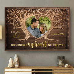 Dieu savait que mon cœur avait besoin de toi - Affiche horizontale personnalisée - Télécharger l’image, cadeau pour les couples, mari femme