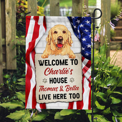 Bienvenue à la niche pour chiens, drapeaux de jardin personnalisés, décoration pour les amoureux des chiens 