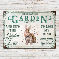 And Find My Soul Garden Floral Art – Anniversaire, cadeau de pendaison de crémaillère pour elle, lui, jardinier, décoration extérieure – Panneaux métalliques classiques personnalisés