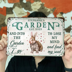 And Find My Soul Garden Floral Art – Anniversaire, cadeau de pendaison de crémaillère pour elle, lui, jardinier, décoration extérieure – Panneaux métalliques classiques personnalisés