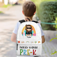 Ready To Crush School - Personalized Backpack - Back To School Gift For Kids, Son, Daughter, Schoolkids, Funny Gift