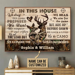 Personalized Canva Poster-Deer Camo In This House