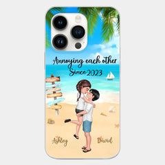Doll Couple Hugging Kissing On The Beach Personalized Phone Case