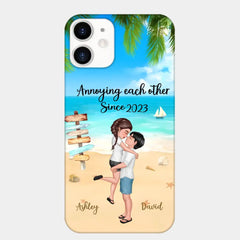 Doll Couple Hugging Kissing On The Beach Personalized Phone Case