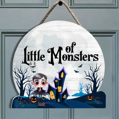 Plaque De Porte Exquise Petits Monstres d'Halloween